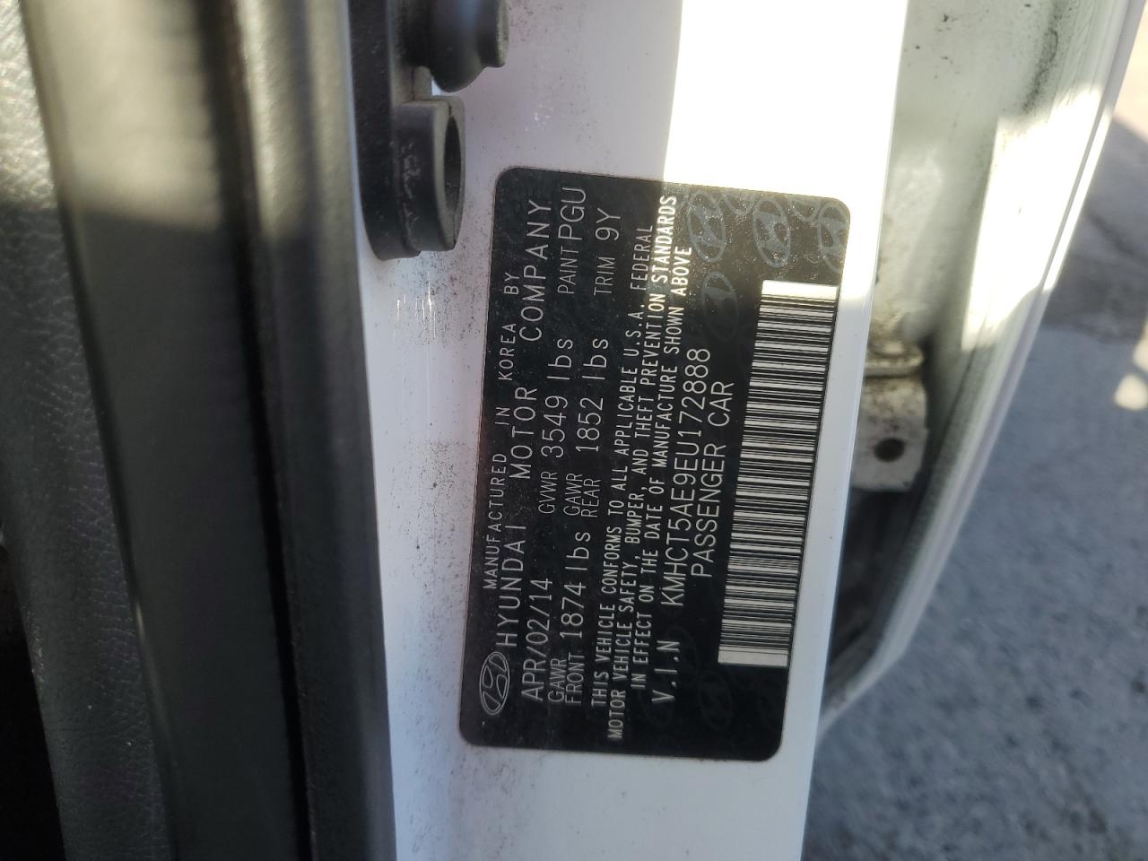 2014 Hyundai Accent Gls VIN: KMHCT5AE9EU17288 Lot: 52050585