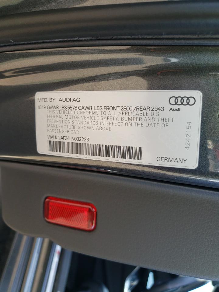 2020 Audi A7 Premium Plus S-Line VIN: WAUU2AF24LN032223 Lot: 53720195