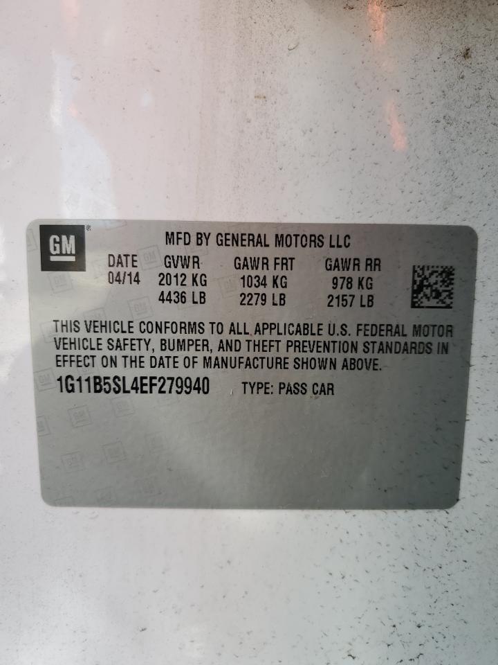 2014 Chevrolet Malibu Ls VIN: 1G11B5SL4EF279940 Lot: 51824475