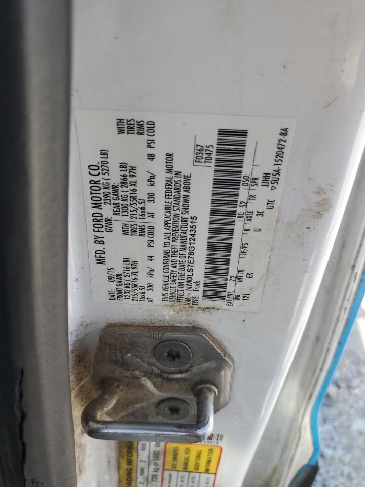 2016 Ford Transit Connect Xl VIN: NM0LS7E78G1243515 Lot: 54870875