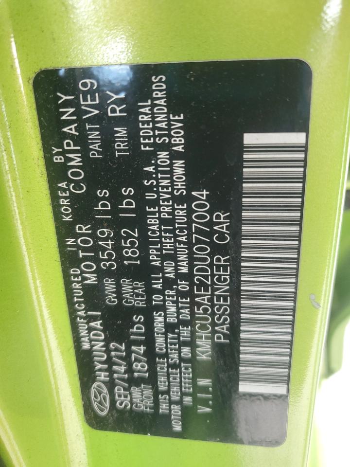 2013 Hyundai Accent Gls VIN: KMHCU5AE2DU077004 Lot: 51589055