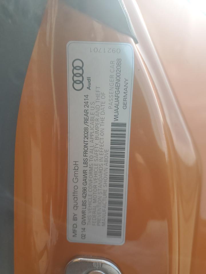 2014 Audi R8 4.2 Quattro VIN: WUAAUAFG4EN002088 Lot: 46643655