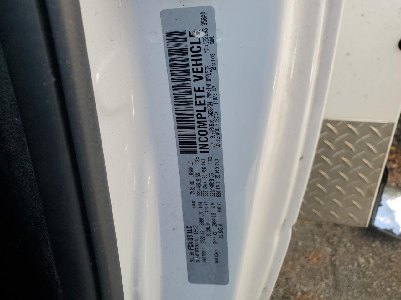 2018 Ram 4500 VIN: 3C7WRKBJ0JG428734 Lot: 52560755