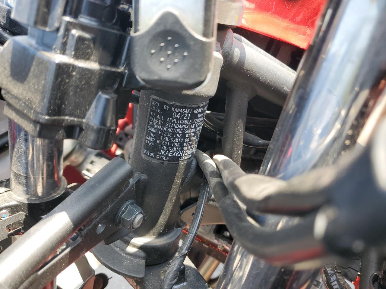 2021 Kawasaki Ex400 VIN: JKAEXKH12MDAD2563 Lot: 54818445