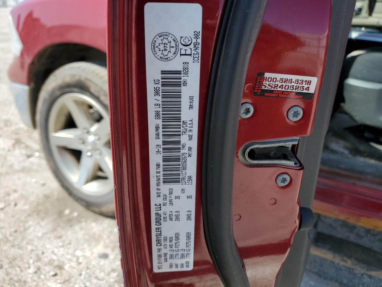 2011 Dodge Ram 1500 VIN: 1D7RV1CT8BS562679 Lot: 53548495