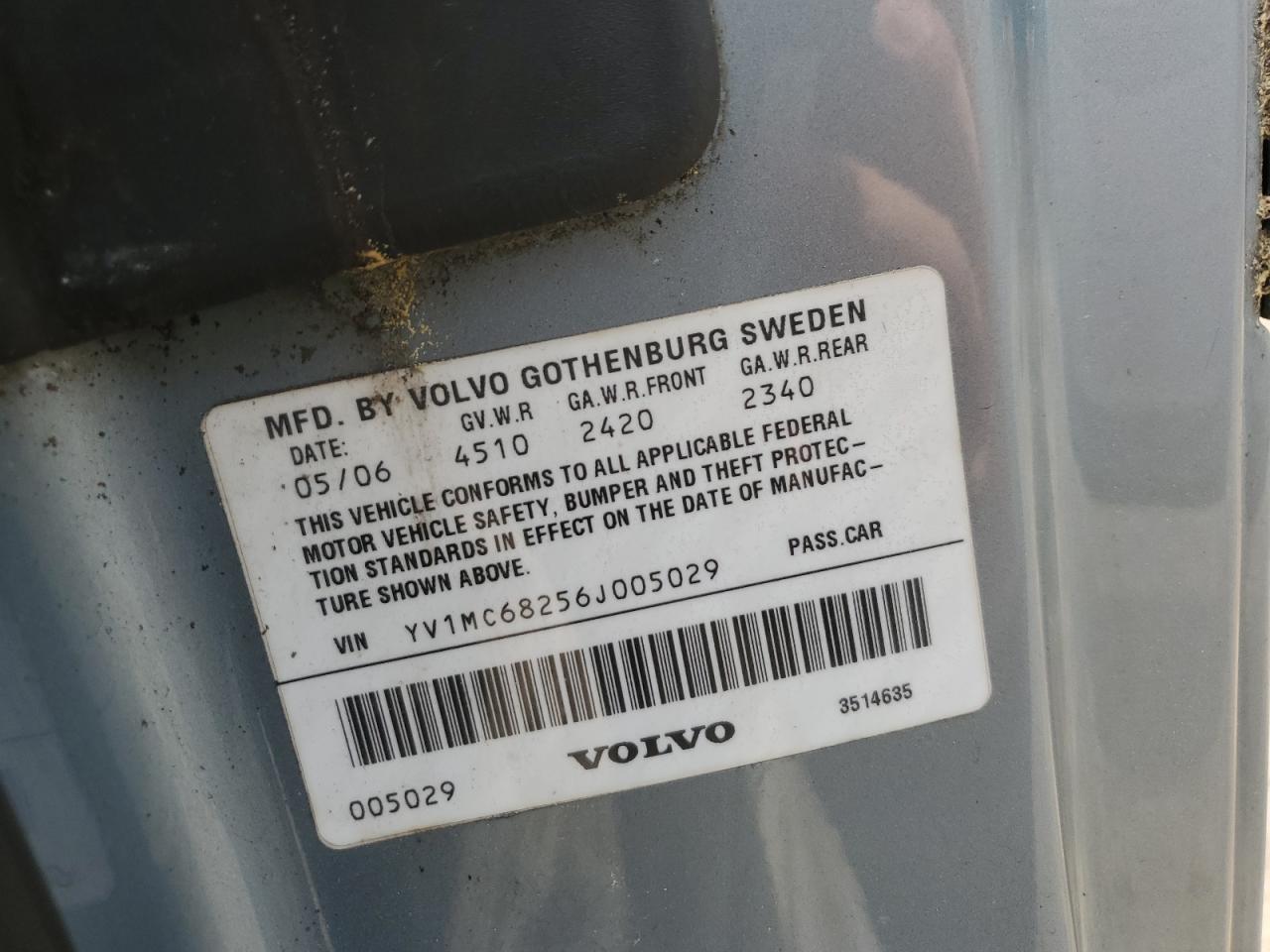 2006 Volvo C70 T5 VIN: YV1MC68256J005029 Lot: 52888415