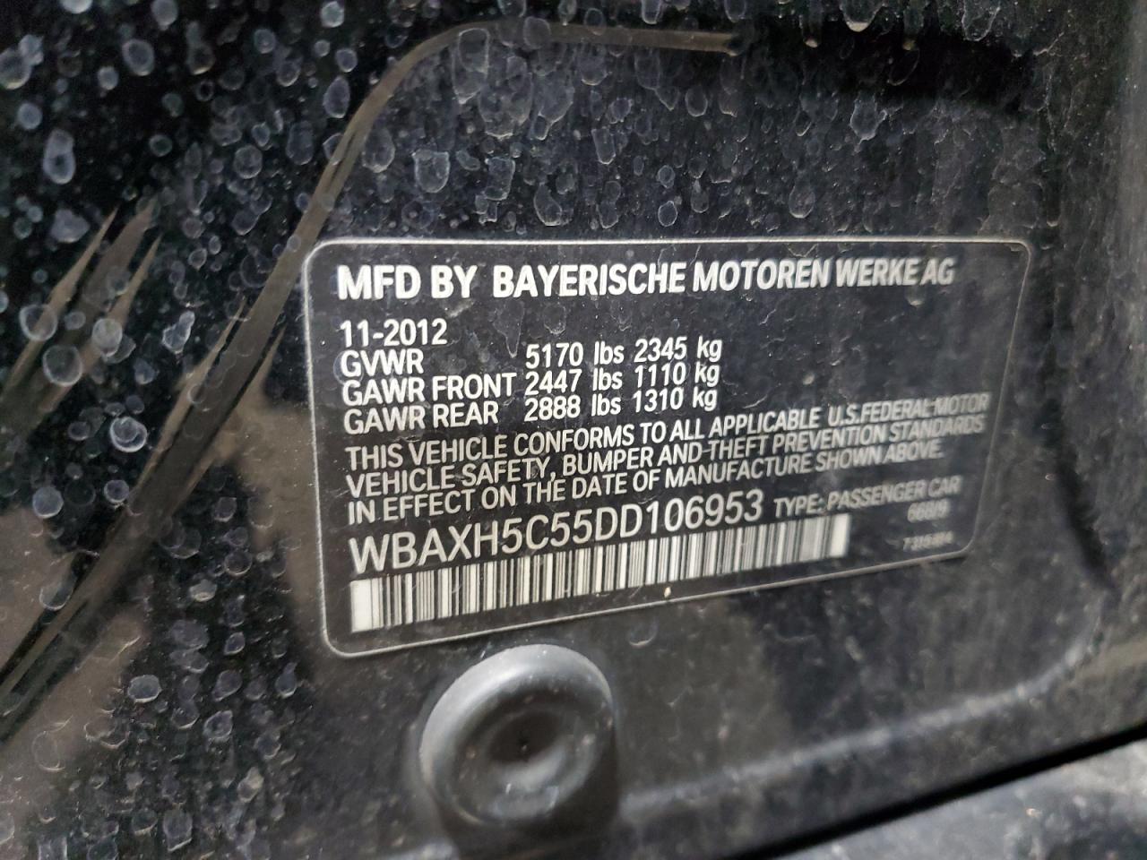 WBAXH5C55DD106953 2013 BMW 528 Xi