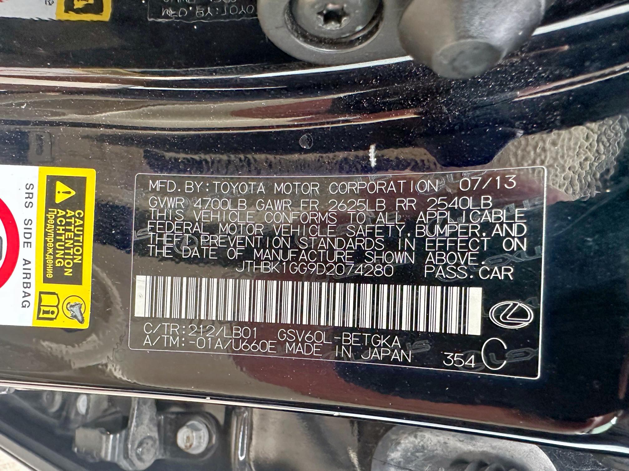 2013 LEXUS ES 350