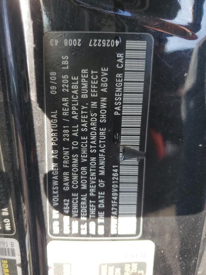 2009 Volkswagen Eos Lux VIN: WVWFA71F49V012641 Lot: 54148245