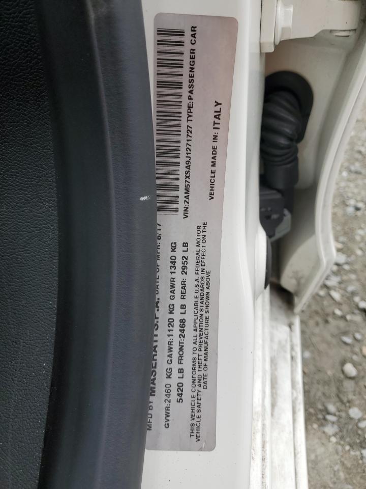 2018 Maserati Ghibli VIN: ZAM57XSA9J1271727 Lot: 52155305