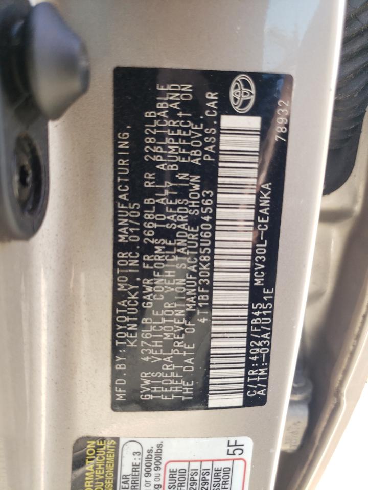 2005 Toyota Camry Le VIN: 4T1BF30K85U604563 Lot: 53577975