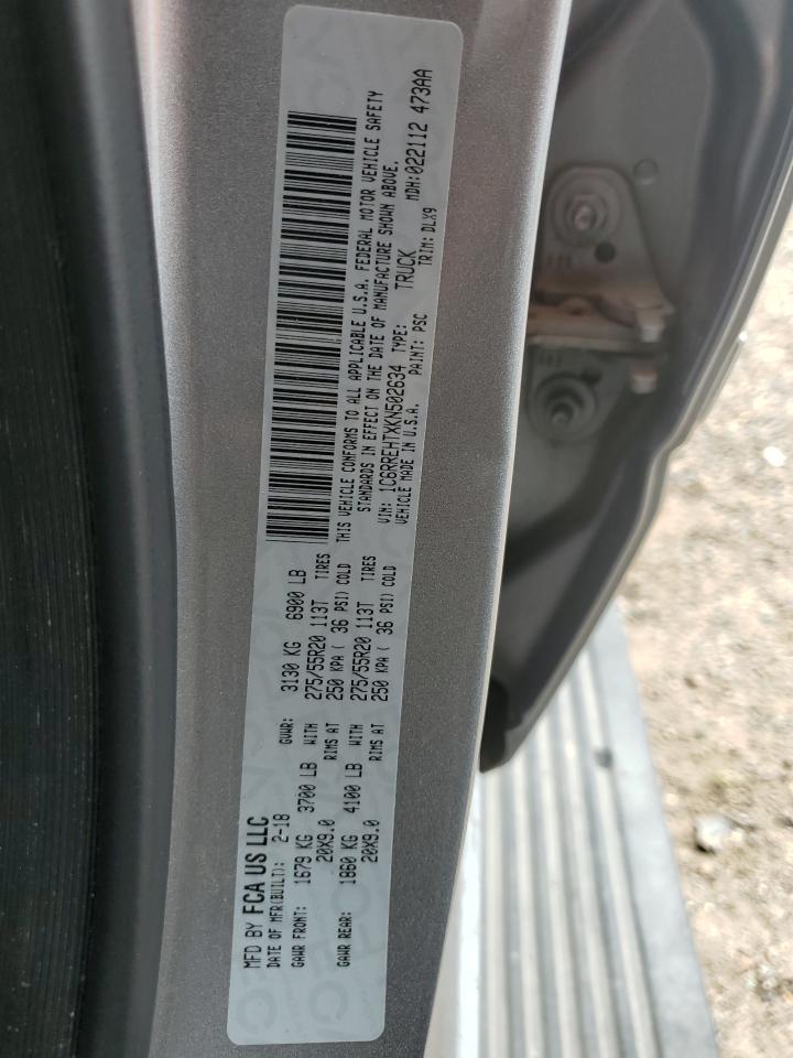 2019 Ram 1500 Limited VIN: 1C6RREHTXKN502634 Lot: 52020755