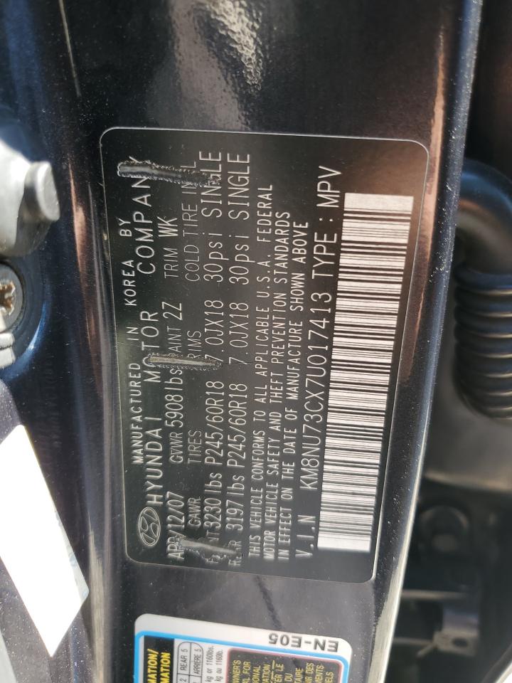 2007 Hyundai Veracruz Gls VIN: KM8NU73CX7U017413 Lot: 53289625