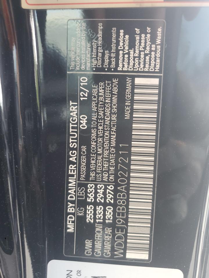 2011 Mercedes-Benz Cl 550 4Matic VIN: WDDEJ9EB8BA027211 Lot: 51226855