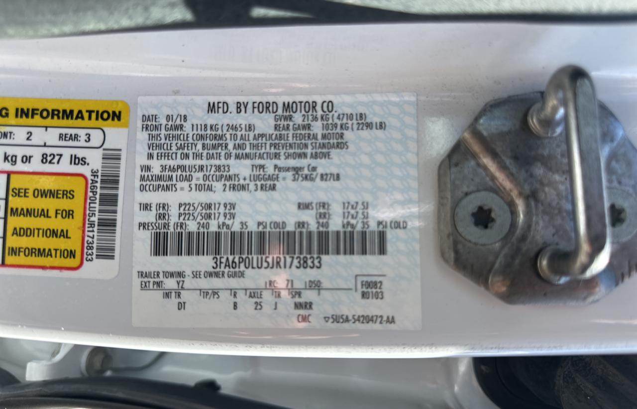 3FA6P0LU5JR173833 FORD FUSION 2018