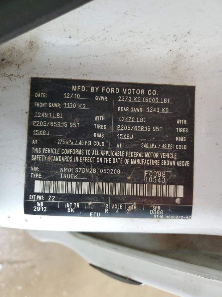 2011 Ford Transit Connect Xlt VIN: NM0LS7DN2BT053206 Lot: 52148695