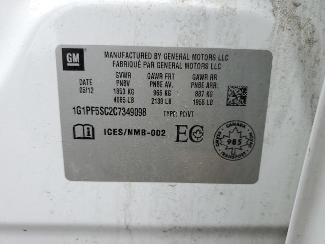 2012 CHEVROLET CRUZE LT