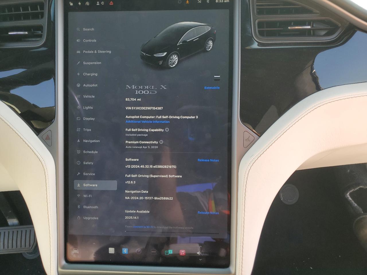 2019 Tesla Model X VIN: 5YJXCDE21KF154387 Lot: 54371735