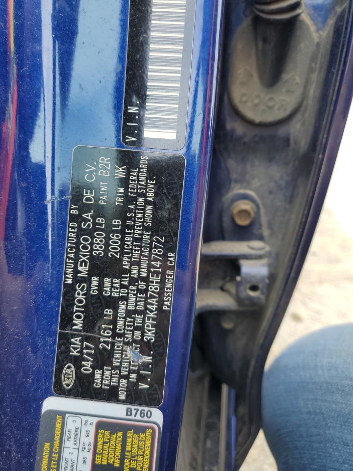 2017 Kia Forte Lx VIN: 3KPFK4A78HE14872 Lot: 55145305