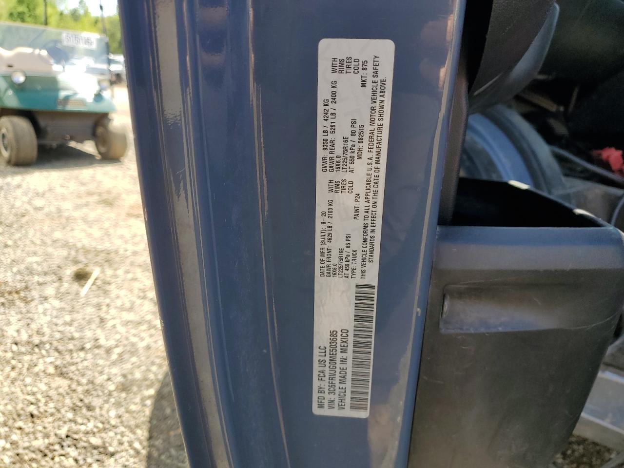 2021 Ram Promaster 3500 3500 High VIN: 3C6FRVJG0ME503685 Lot: 53490685