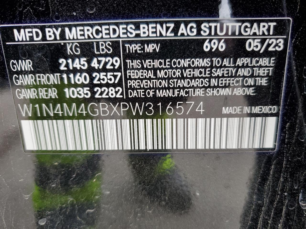 2023 Mercedes-Benz Glb 250 VIN: W1N4M4GBXPW316574 Lot: 51921595