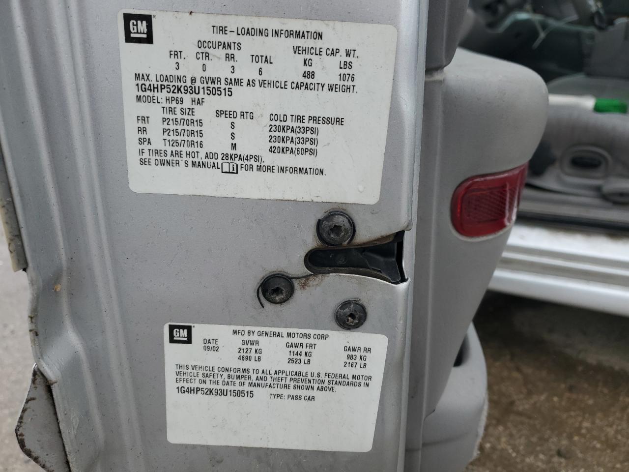 2003 Buick Lesabre Custom VIN: 1G4HP52K93U150515 Lot: 55248035