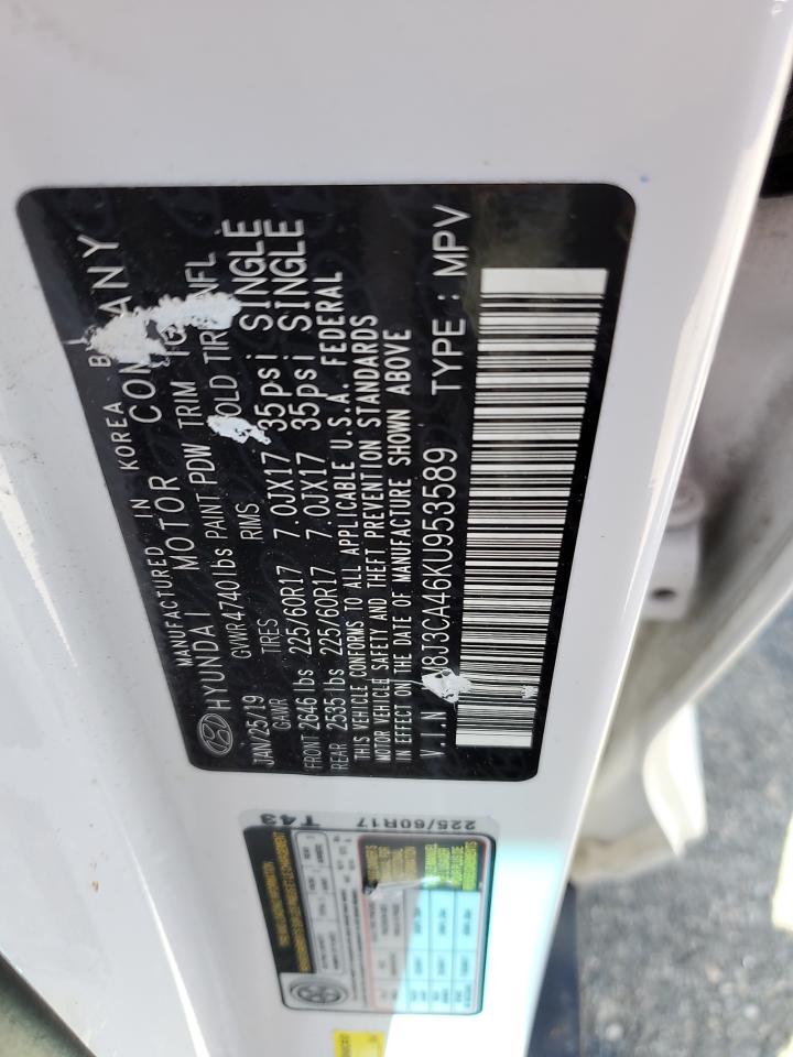 2019 Hyundai Tucson Limited VIN: KM8J3CA46KU953589 Lot: 51868765