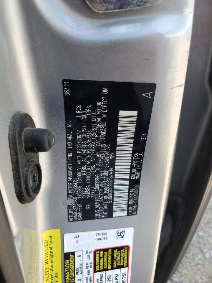 5TDKK3DC8BS157414 2011 Toyota Sienna Le