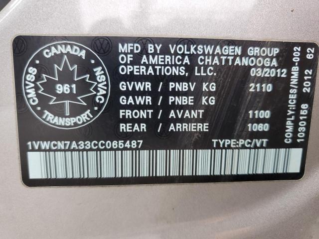 2012 VOLKSWAGEN PASSAT SEL