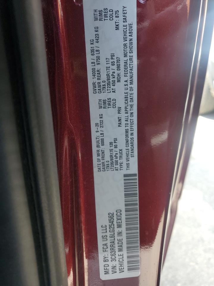 2020 Ram 3500 Tradesman VIN: 3C63RRAL6LG254562 Lot: 50217445