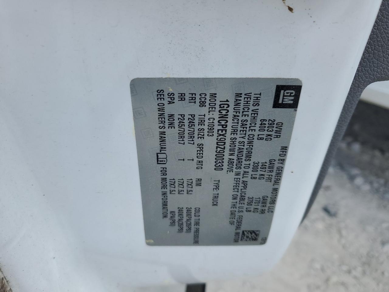 2013 Chevrolet Silverado C1500 VIN: 1GCNCPEX9DZ900330 Lot: 54370805