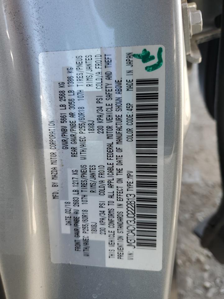 2018 Mazda Cx-9 Touring VIN: JM3TCACY3J0222813 Lot: 54472695