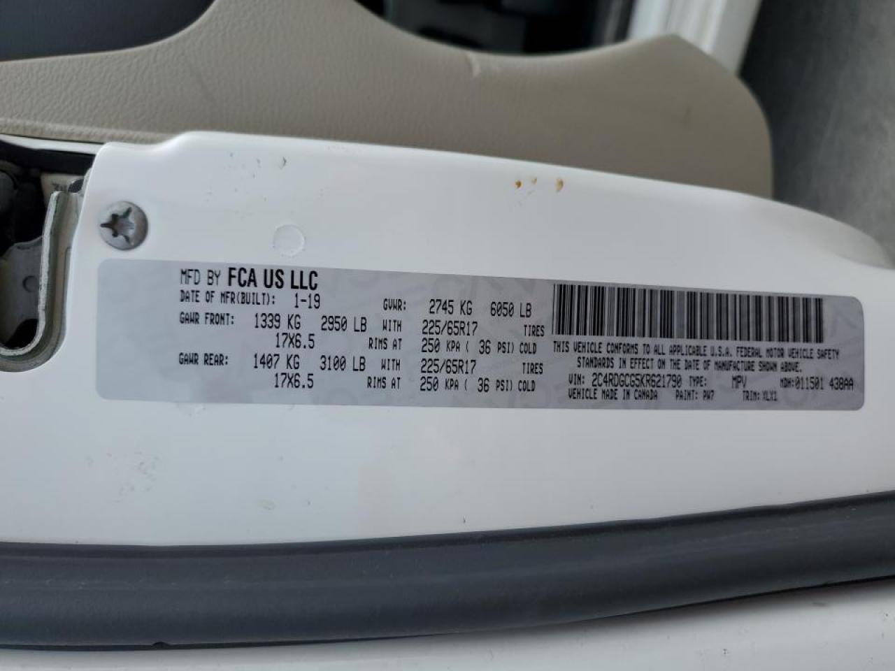 2C4RDGCG5KR621790 2019 Dodge Grand Caravan Sxt