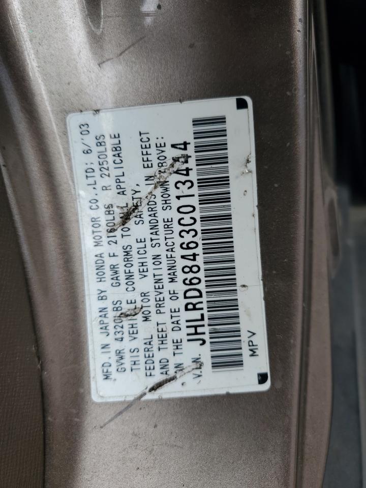 2003 Honda Cr-V Lx VIN: JHLRD68463C013444 Lot: 51352475