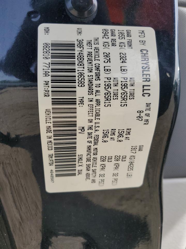 2008 Chrysler Pt Cruiser VIN: 3A8FY48BX8T106589 Lot: 54776545