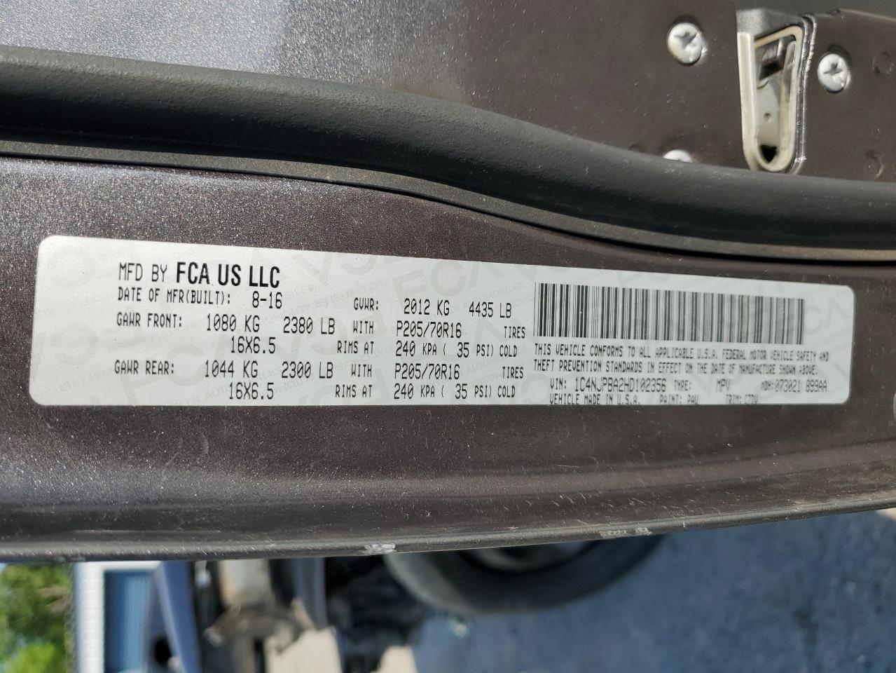 1c4njpba2hd102356 1C4NJPBA2HD102356 2017 Jeep Patriot Sport