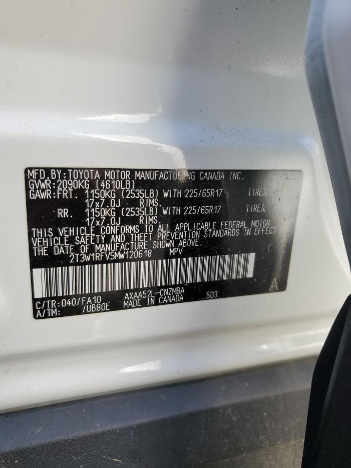 2021 Toyota Rav4 Xle VIN: 2T3W1RFV5MW120618 Lot: 51910675