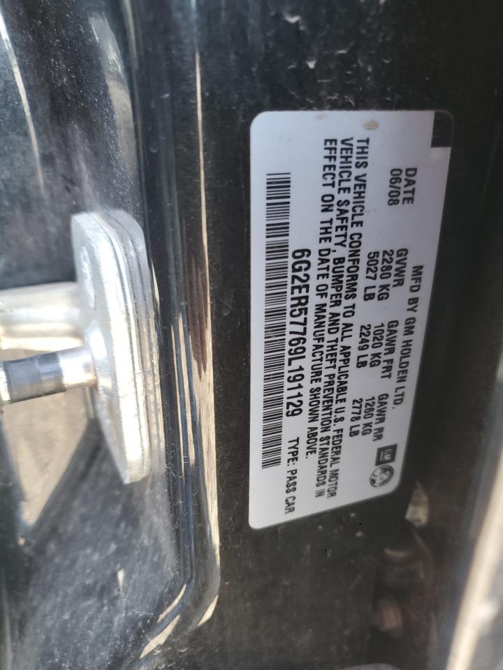 2009 Pontiac G8 VIN: 6G2ER57769L191129 Lot: 52135025