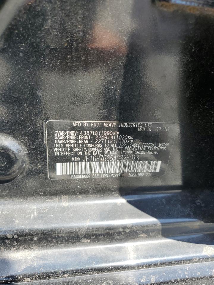 2010 Subaru Impreza Wrx Limited VIN: JF1GH7G65AG826013 Lot: 54395535