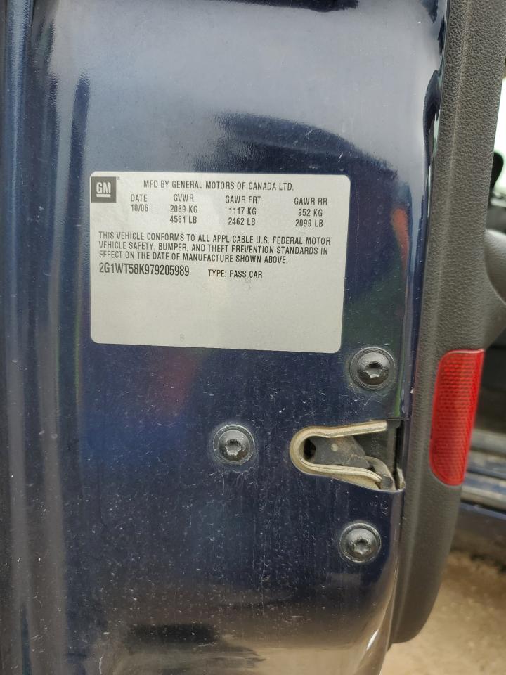 2007 Chevrolet Impala Lt VIN: 2G1WT58K979205989 Lot: 69910875