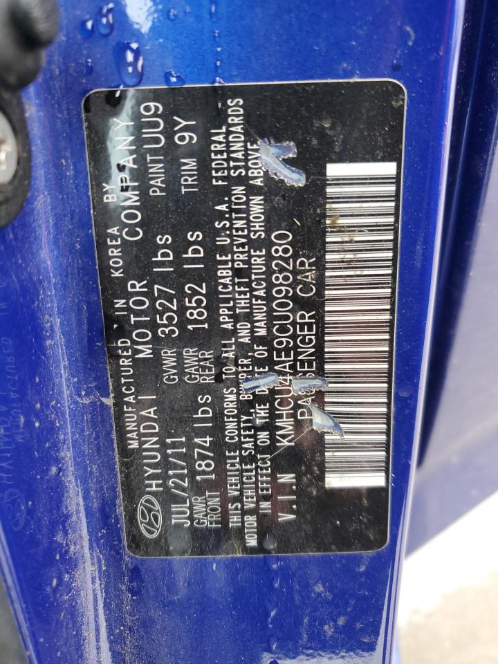 2012 Hyundai Accent Gls VIN: KMHCU4AE9CU098280 Lot: 51658745