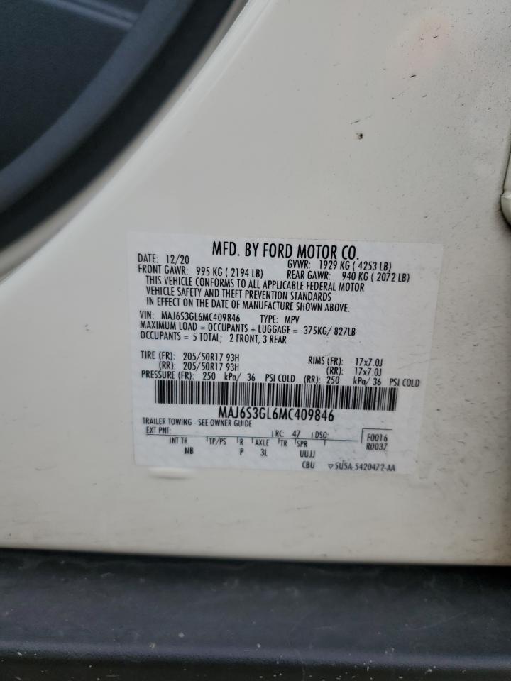 2021 Ford Ecosport Se VIN: MAJ6S3GL6MC409846 Lot: 54111455