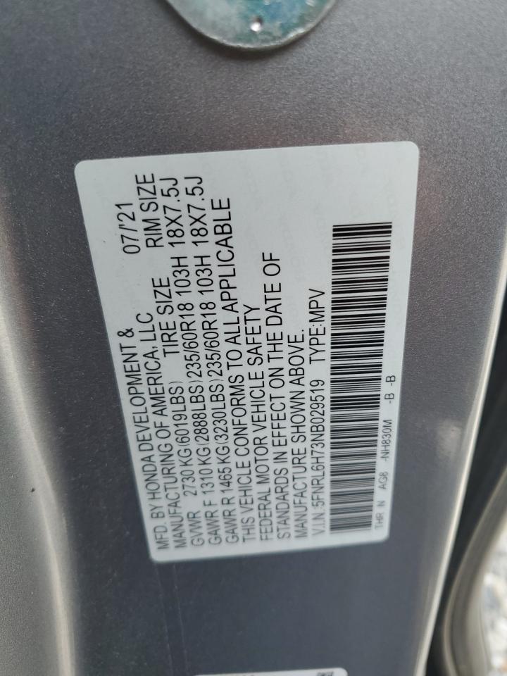 2022 Honda Odyssey Exl VIN: 5FNRL6H73NB029519 Lot: 53661545