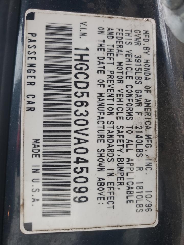 1997 Honda Accord Lx VIN: 1HGCD5630VA045099 Lot: 51568985