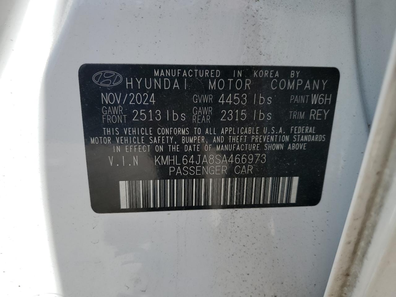 2025 Hyundai Sonata Sel VIN: KMHL64JA8SA466973 Lot: 51636515