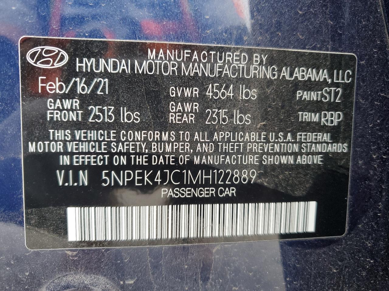 2021 Hyundai Sonata N Line VIN: 5NPEK4JC1MH122889 Lot: 53909935