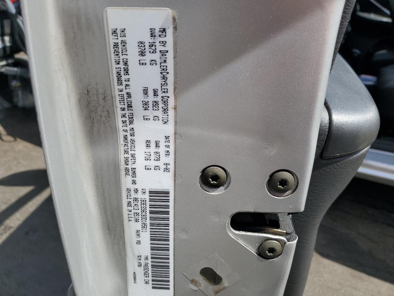 2003 Dodge Neon Sxt VIN: 1B3ES56C83D105611 Lot: 54482305