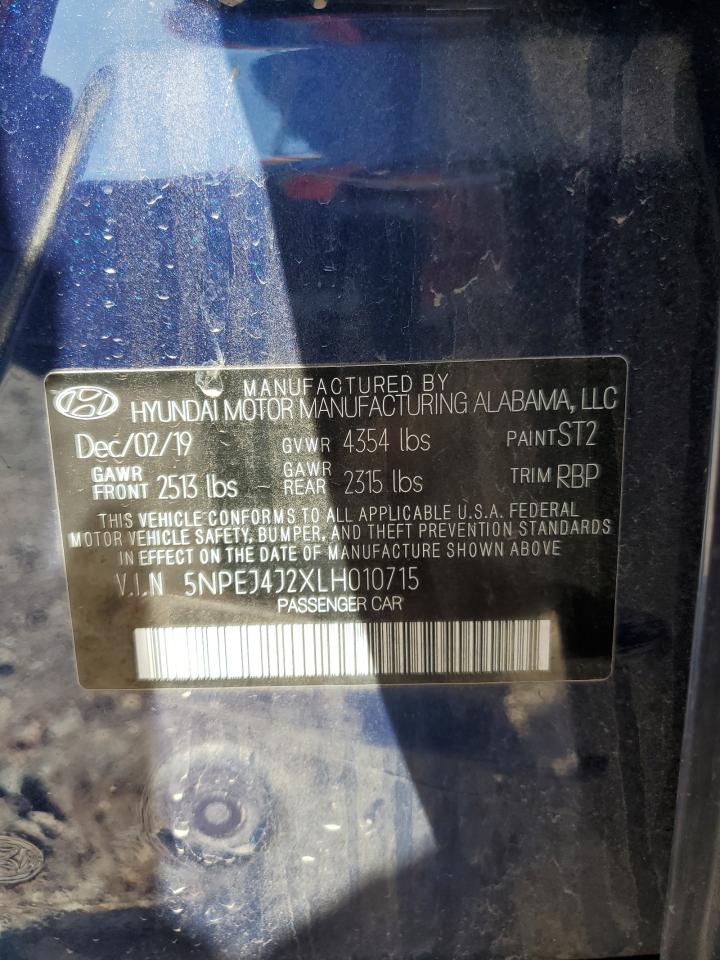 2020 Hyundai Sonata Sel Plus VIN: 5NPEJ4J2XLH010715 Lot: 52037645