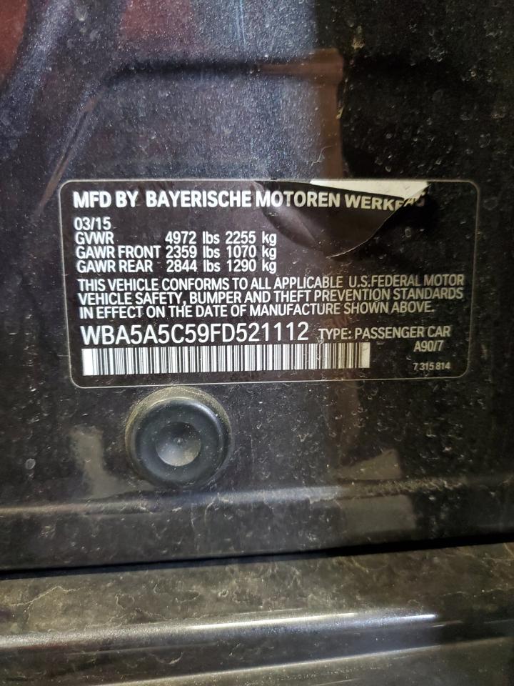 2015 BMW 528 I VIN: WBA5A5C59FD521112 Lot: 52161735