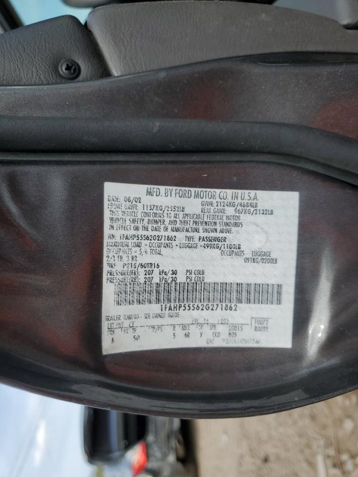 2002 Ford Taurus Ses VIN: 1FAHP55S62G271862 Lot: 54271985